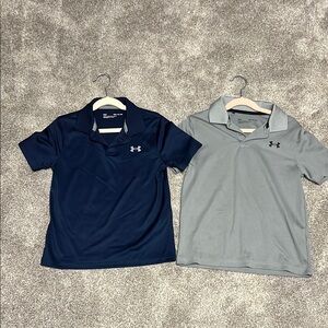 Under Armour Navy and Gray Polos with Lightweight Fabric
